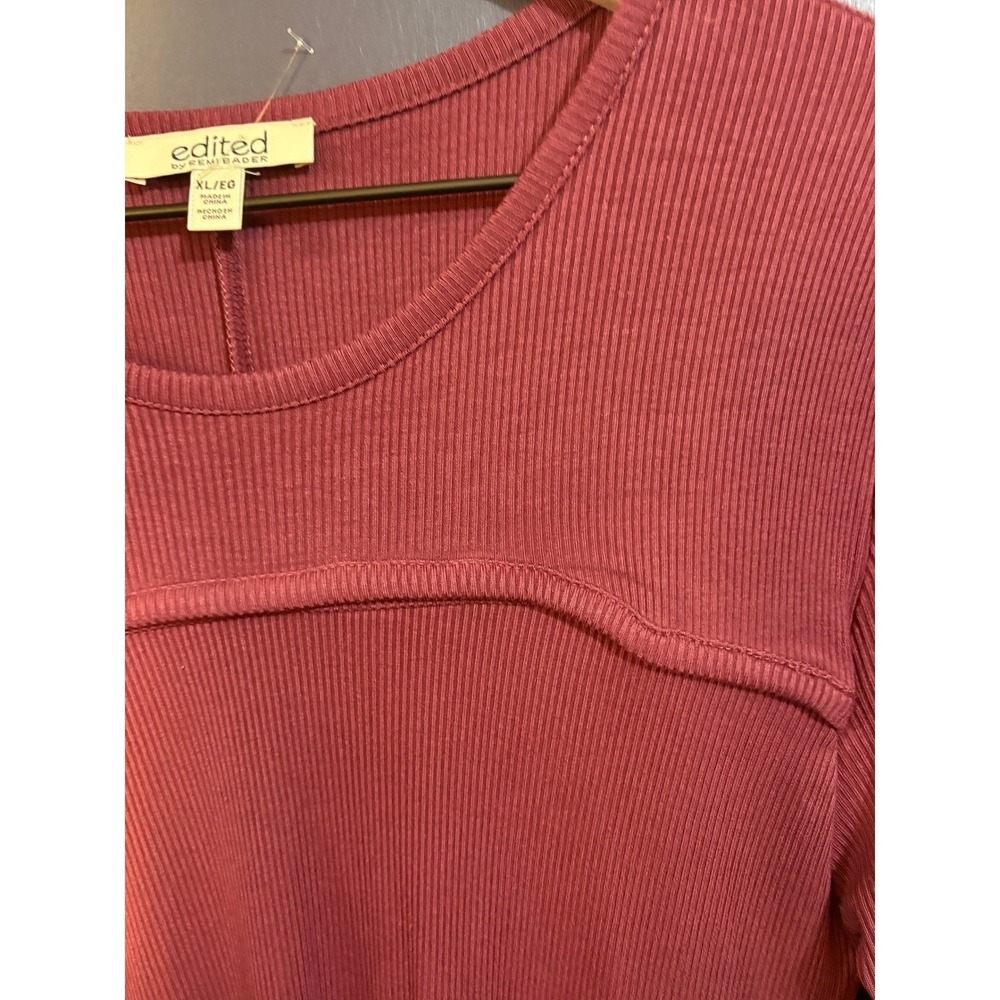 Edited by Remi Bader Mauve Pink Ribbed Long Sleeve Maxi Dress XL Bodycon - Picture 4 of 4